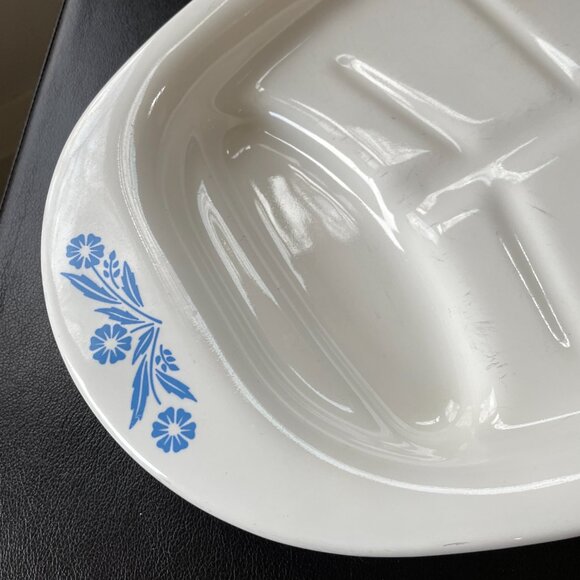 Vintage 1960s Corning Cornflower Blue P19 oval meat/turkey Platter - Picture 2 of 6